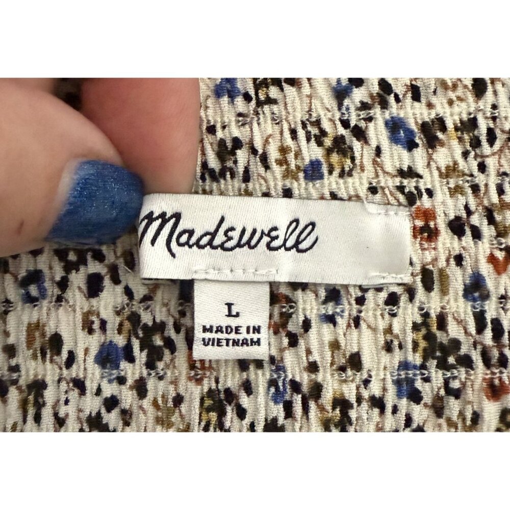 Madewell Womens Floral Tiered Knee Skirt Lightweight Tie Waist Size L Feminine - Picture 5 of 7